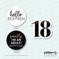 Load image into Gallery viewer, 18th birthday photo booth props with hello 18th text by lush party studio