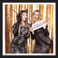 Load image into Gallery viewer, Two women in formal attire with great gatsby photo prop signsby lush party studio