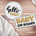 Load image into Gallery viewer, hello baby photo booth props for baby shower and gender reveal parties by lush party studio