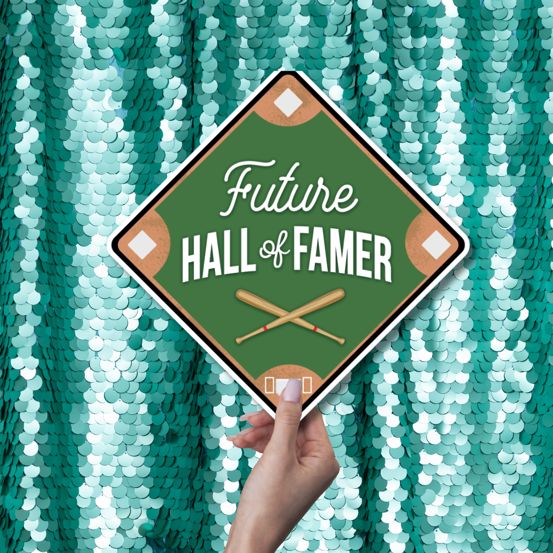 Baseball-themed photo booth props made from 5mm thick PVC with UV-cured, double-sided print. Waterproof, smudge-proof, and built to last through every inning