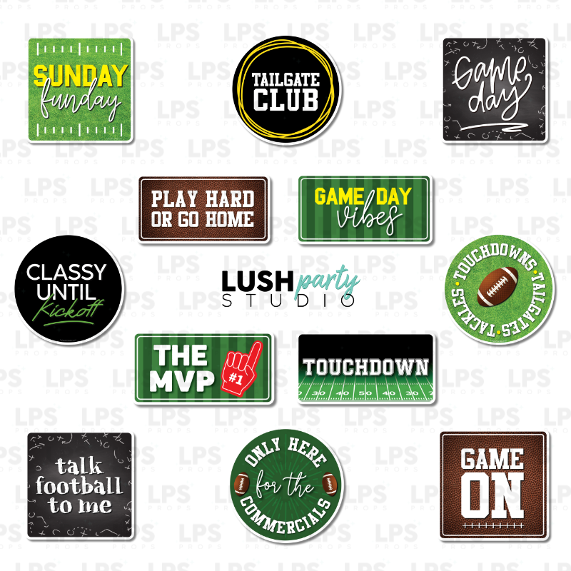 football super bowl Photo Booth Word Prop Sign