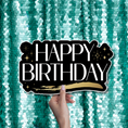 Load image into Gallery viewer, happy birthday photo booth prop black white gold