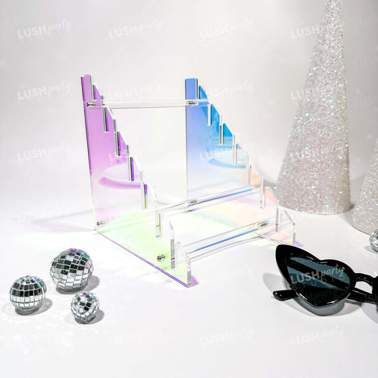 Photo booth prop sign holder riser acrylic iridescent