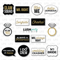 Load image into Gallery viewer, wedding black white gold classy photo booth prop signs