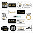 Load image into Gallery viewer, wedding black white gold classy photo booth prop signs
