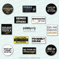 Load image into Gallery viewer, Photo Booth Props for adult parties, alcohol drinking set by Lush Party Studio