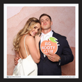 Load image into Gallery viewer, party photo booth prop with emoji peach with big booty club text by lush party studio