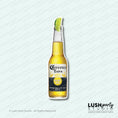 Load image into Gallery viewer, Bottle of Cerveza Extra with a lime wedge photo booth prop by Lush Party Studio.
