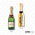 Load image into Gallery viewer, champagne bottle with 'Chateau Lush' and 'Pop the Champagne' photo booth props