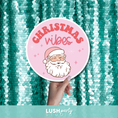 Load image into Gallery viewer, Pink Christmas photo booth prop with 'Christmas Vibes' text by lush party studio