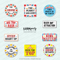 Load image into Gallery viewer, Collection of colorful circus-themed photo booth props for carnivals and circus parties by Lush Party Studio.