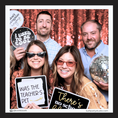 Load image into Gallery viewer, Group of people posing with class reunion photo booth props by lush party studio