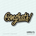 Load image into Gallery viewer, Congrats Congratulations Photo Booth Prop Word Sign gold and black
