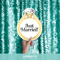 Load image into Gallery viewer, photo booth prop Gold ring with 'Just Married' text by lush party studio