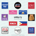 Load image into Gallery viewer, Set of colorful filipino photo booth props with various filipino pinoy text for Phillipines parties and events by lush party studio