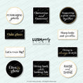 Load image into Gallery viewer, black and gold photo booth props with gala fundraiser charity phrases by lush party studio
