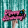 Load image into Gallery viewer, Happy birthday Photo Booth Prop Word Sign
