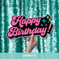 Load image into Gallery viewer, happy birthday prop sign in pink by lush party studio