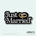 Load image into Gallery viewer, Just married wedding Photo Booth Prop Word Sign