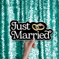 Load image into Gallery viewer, Just married wedding Photo Booth Prop Word Sign
