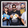 Load image into Gallery viewer, Three people posing with beer and Oktoberfest-themed photobooth prop signs by lush party studio