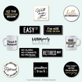 Load image into Gallery viewer, Set of retirement photo booth prop signs with funny retirement party sayings.