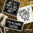 Load image into Gallery viewer, Prop signs with Gatsby-themed text on art deco background by Lush Party Studio