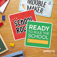 Load image into Gallery viewer, Set of back-to-school photo props for first day of school parties and kids events by lush party studio