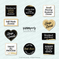 Load image into Gallery viewer, Set of small business photo booth props in gold black and white for elegant business events and parties.