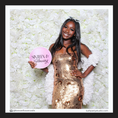 Load image into Gallery viewer, Teenager girl holding a 'Sixteen & Glowing' photo booth prop sign for sweet sixteen party by lush party studio.