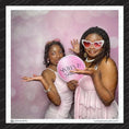 Load image into Gallery viewer, Two women posing with a 'Sixteen & Glowing' photo booth prop sign for sweet 16 party