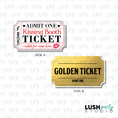 Load image into Gallery viewer, Golden ticket Photo Booth Prop Word Sign