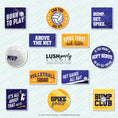 Load image into Gallery viewer, Set of volleyball photo booth props with sports phrases for tournaments and volleyball events by lush party studio