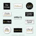 Load image into Gallery viewer, set of wedding bridal party photo booth props for bridesmaids best man and wedding party by lush party studio