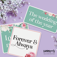 Load image into Gallery viewer, Photobooth prop signs with floral designs for weddings spring events and parties by 'Lush Party Studio'