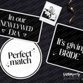 Load image into Gallery viewer, photobooth prop signs with wedding text and a photo by 'Lush Party Studio'.