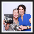 Load image into Gallery viewer, Two women holding a disco ball and a photo booth prop sign that reads 'Best Wedding Ever' by Lush Party Studio