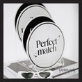 Load image into Gallery viewer, Round makeup product with 'Perfect match' text on a stand, branded 'Lush Party Studio'. wedding photobooth props best props