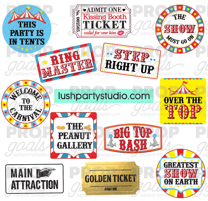 BIGTOP KID PARTY PHOTO BOOTH PROPS