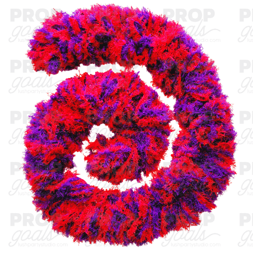 Featherless washable shedless boa red and purple