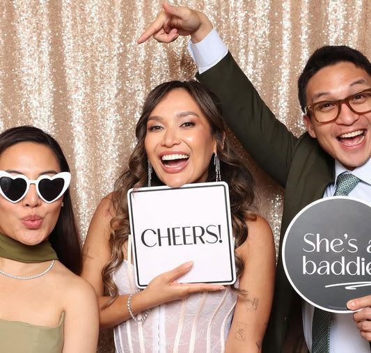 Luxury photo booth props by Lush Party Studio