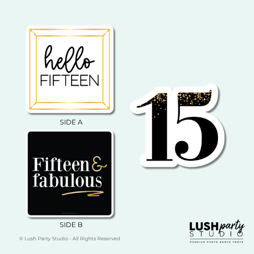 Photo booth props for 15th birthday quinceanera party