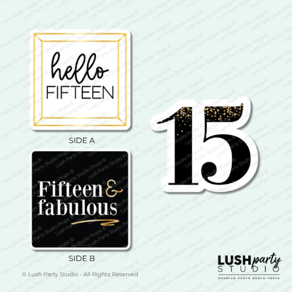 Photo booth props for 15th birthday quinceanera party