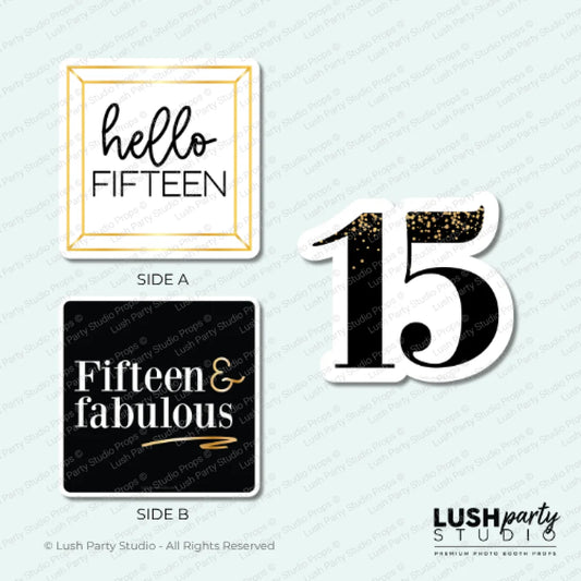 Photo booth props for 15th birthday quinceanera party