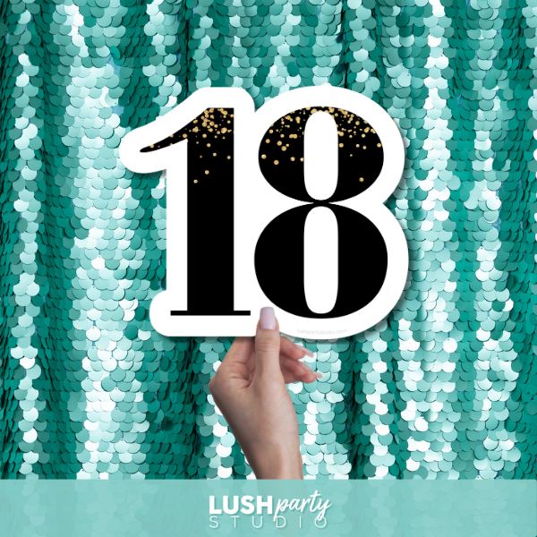 18th birthday prop sign by Lush Party Studio