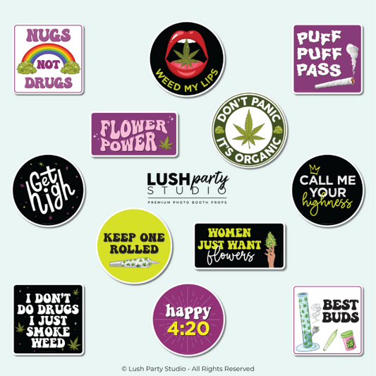 420 Weed Marihuana Photo Booth Word Prop Signs