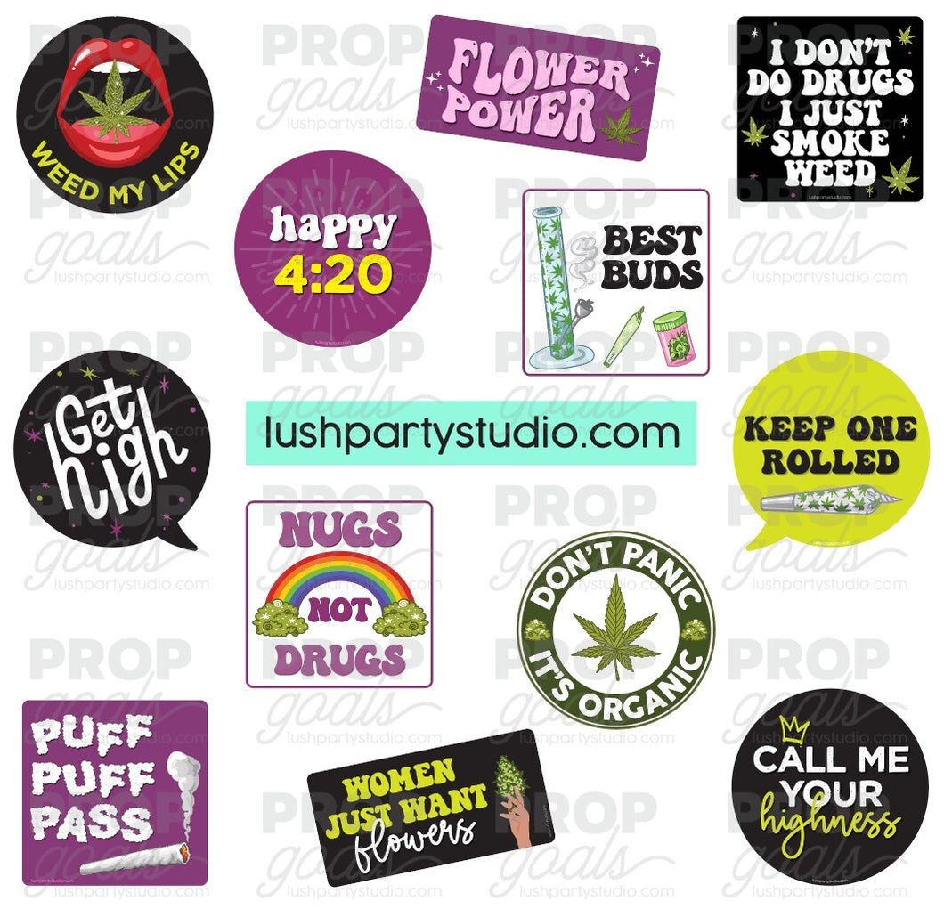 420 Weed Marihuana Photo Booth Word Prop Signs