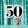 Load image into Gallery viewer, '50' birthday prop sign by Lush Party Studio
