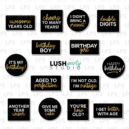 Birthday Party Photo Booth Word Prop Signs