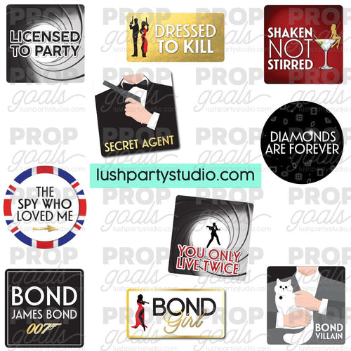 James Bond Casino Royale Party Photo Booth Word Prop Signs